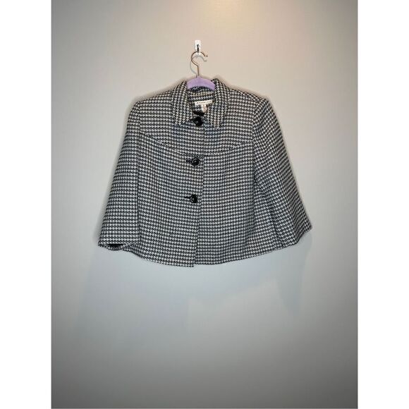 Vintage JM Collection Black and White Boucle Swing Jacket Size 6 Petite - Picture 1 of 7
